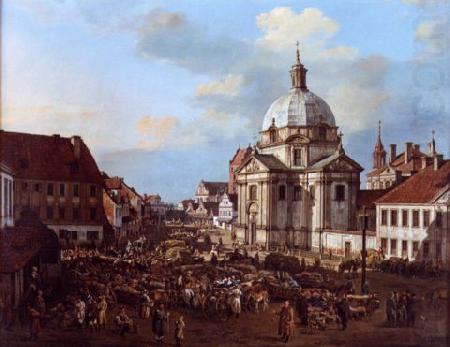 New Town Market Square with St. Kazimierz Church., Bernardo Bellotto